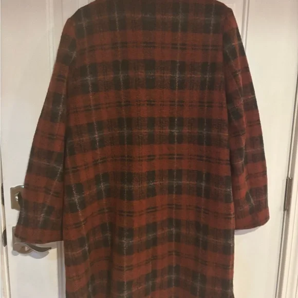 Fat Face Red and Black Checkered Pea Coat Size 12 NWT - Picture 8 of 8